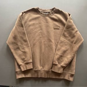 Women’s H&M Brown Crewneck Pullover, Size XL, Relaxed Fit